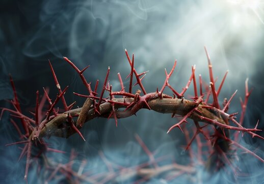 Inverting the crown of thorns symbolizes Jesus' suffering, death, and resurrection during Passion Week, conveying trials and triumphs.