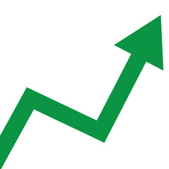 Growing business 3d green arrow on white. Profit arow Vector illustration.Business concept, growing chart. Concept of sales symbol icon with arrow moving up. Economic Arrow With Growing Trend.