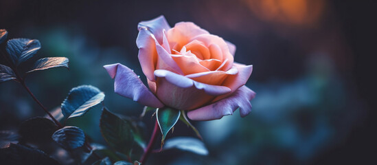 Beautiful rose flower in nature, Rose in Bloom - obrazy, fototapety, plakaty