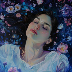 portrait of a woman with flowers