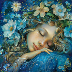 portrait of a girl with flowers