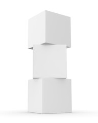 Advertising Custom Squared Cube Pop Up Design Display Box, 3d illustration.