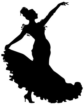silhouette of a flamenco dancer isolated 