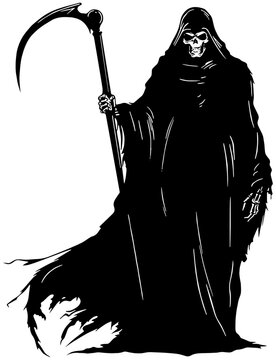recommend clip art: silhouette of a grim reaper holding a scythe