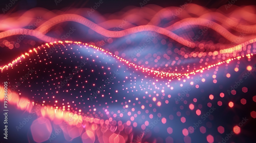 Poster the concept of big data or digital transformation is illustrated with a futuristic dotted element ba
