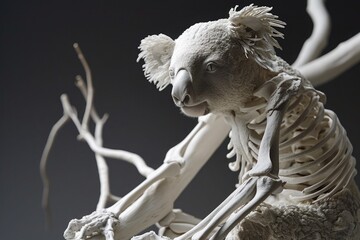 the essence of a koala's skeletal adaptation, showcasing the specialized limbs for life in the treetops. - obrazy, fototapety, plakaty