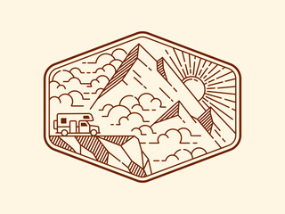 beautiful nature line art vector template