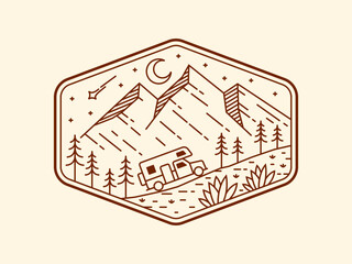 beautiful nature line art vector template
