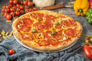 pizza with tomatoes