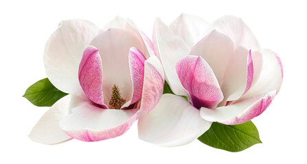 tender spring pink magnolia flower isolated on white background © Tetiana