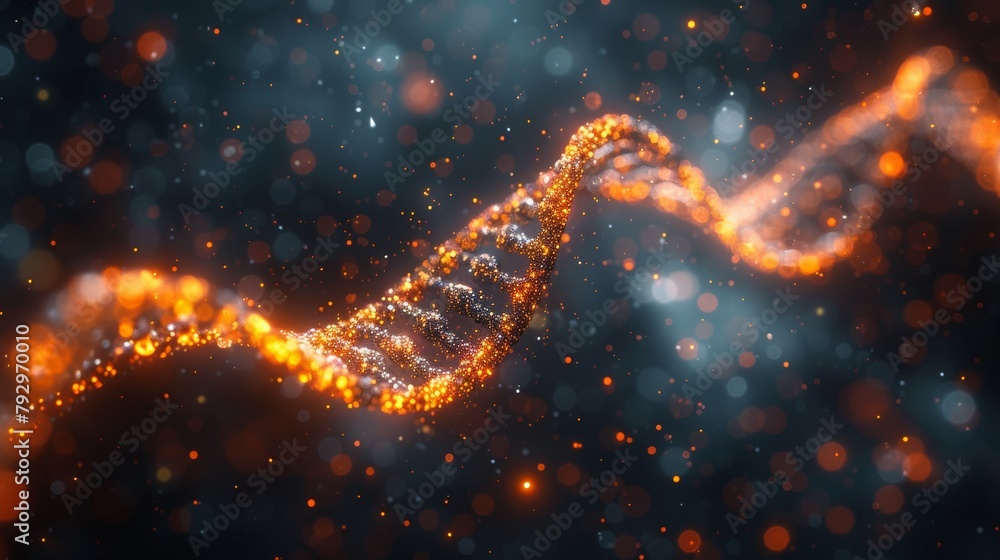 Aufkleber the genetic helix is pictured with a binary element within it as an example of dna data storage or s