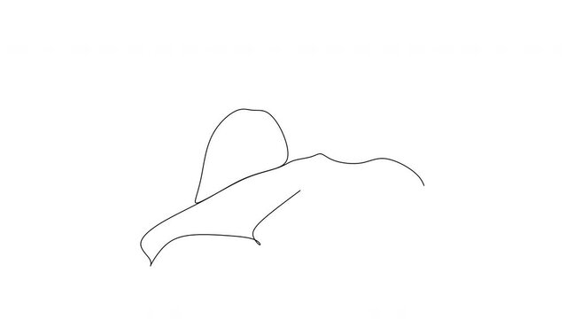Linear drawing of man and woman.  Kiss Valentine's Day Love vector illustration, hand-drawn lines, simple wedding couples. Without artificial intelligence