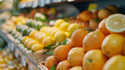 Citrus fruits displayed in a market.