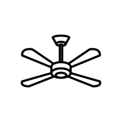 ceiling fan icon vector in line style