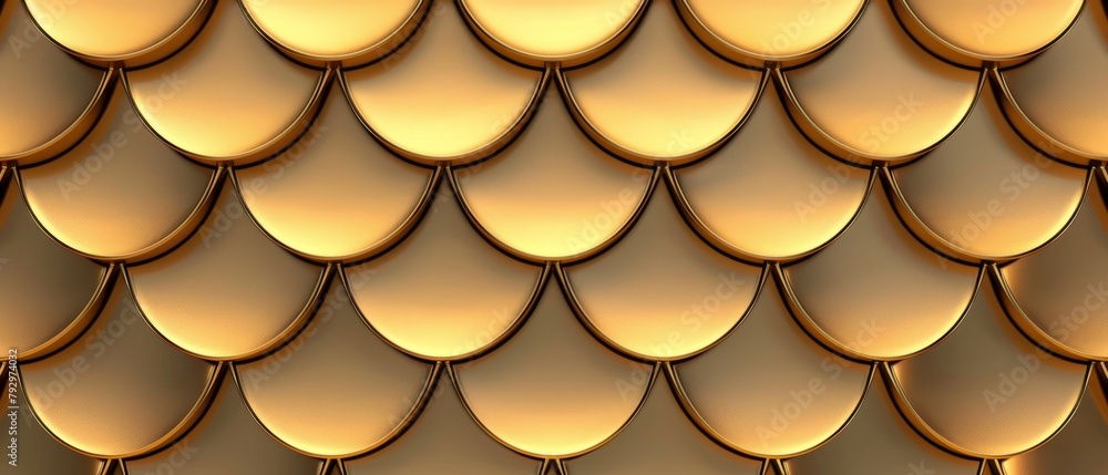 Poster A seamless Japanese pattern modern in the shape of a gold hexagon. Geometric background with a wave or curve shape.