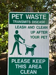 Isolated pet waste transmits disease sign