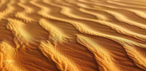 Dunes de sable ondulées par la force du vent à la lumière du soir