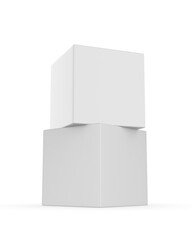 Advertising Custom Squared Cube Pop Up Design Display Box, 3d illustration.