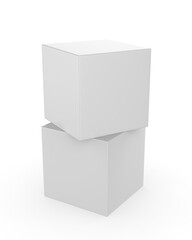 Advertising Custom Squared Cube Pop Up Design Display Box, 3d illustration.