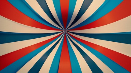 Vibrant Optical Illusion Art in Striking Red, White, and Blue Design