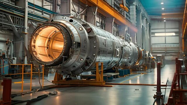 Focused aerospace technicians ensuring the flawless construction of a space-bound vehicle