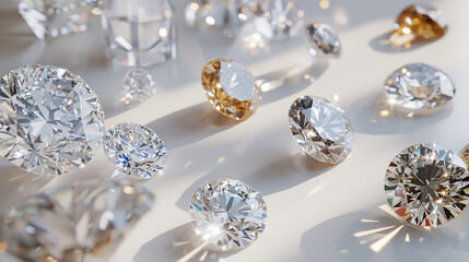 Diamonds, gold, and silver arranged in order to be given as gifts on special days. 