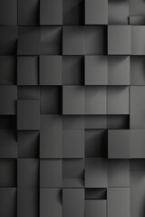 A minimalist background composed of 2D pixelated squares arranged in a grid-like pattern, greyscale color - obrazy, fototapety, plakaty