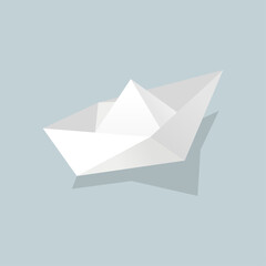 origami white paper boat illustration