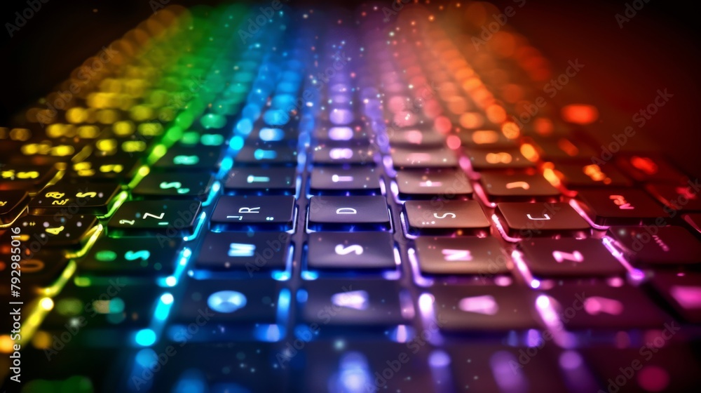 Poster experiment with different color combinations and patterns to create a keyboard design that highlight