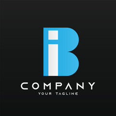 Logo vector template of letter BI