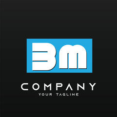 Logo vector template of letter Bm