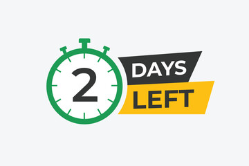 2 days to go countdown template. 2 day Countdown left days banner design. 2 Days left countdown timer
