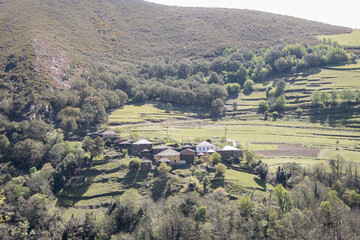 Beveraso, town of Allande, Asturias where there is a cork oak forest protected by the Natura 2000 Network