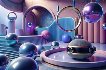 Modern gaming multiverse with futuristic elements. Generative AI