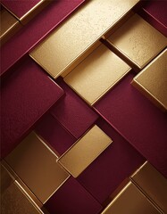 Create a luxurious background featuring large, angular shapes in a textured gold leaf finish