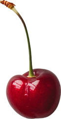 Cherry With Stem on Transparent Background