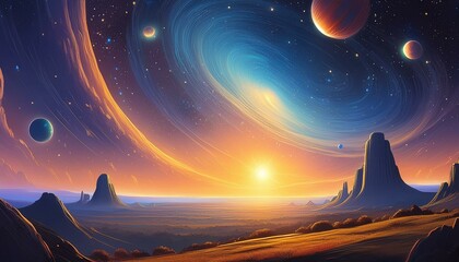 Fototapeta premium the atmosphere of the galaxy in the universe , ai generate