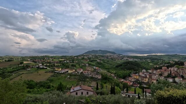 San Marino Republic time lapse, a storm is coming