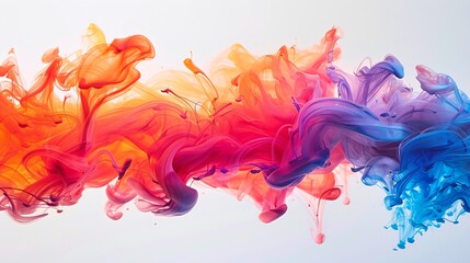 Flowing Ink in Water Vibrant Colors Creating Abstract Art High Resolution Capture