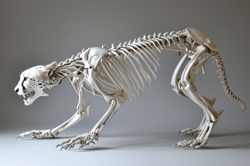 skeletal symphony of a cheetah, embodying the sleek design that facilitates unmatched speed.