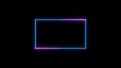 Neon looped light frame for game streaming video on a transparent background. Live streaming Frame - Animated Neon Overlay Template. Looped. Alpha channel.