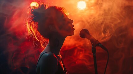 Live Concert Energy Female Singer Capturing the Spotlight with Intensity and Passion High Resolution
