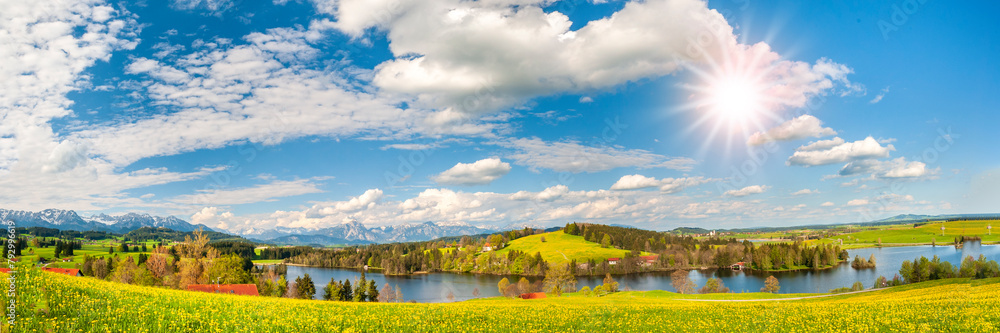 Canvas Prints panorama landscape at springtime in Bavaria, germany