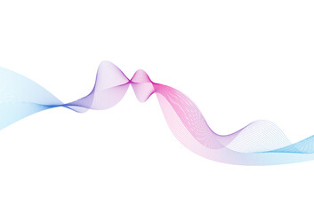 Abstract many color wave on a white background. Dynamic sound wave. Design element.