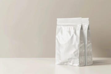 Blank white standing pouch mockup