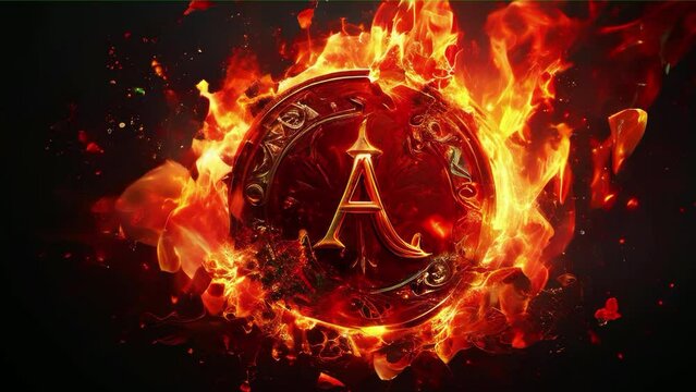 game concept. ace on fire. playing card.