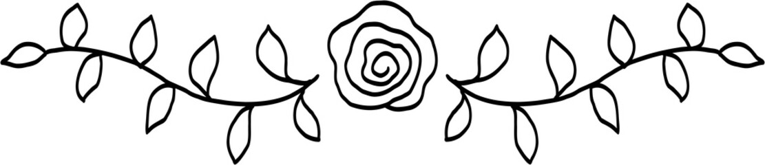 Floral and flower frame divider illustration.