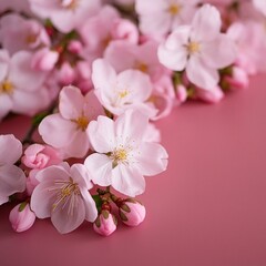 charm of cherry blossom flowers showcased against a backdrop of uncluttered copy space,