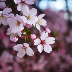 charm of cherry blossom flowers showcased against a backdrop of uncluttered copy space,