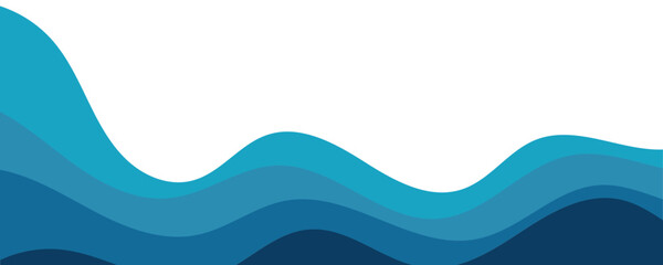 Sea waves layer vector background illustration. Sea beach vector illustration.
